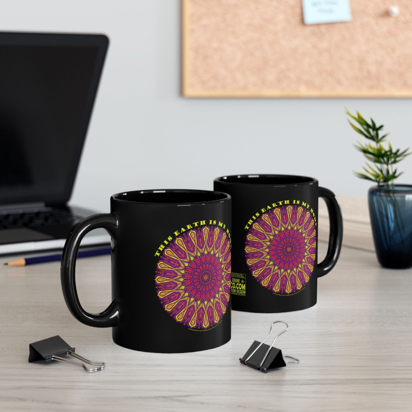 Premium Quality 'This Earth Is My Home' Black Mug | 11oz | Perfect Gift