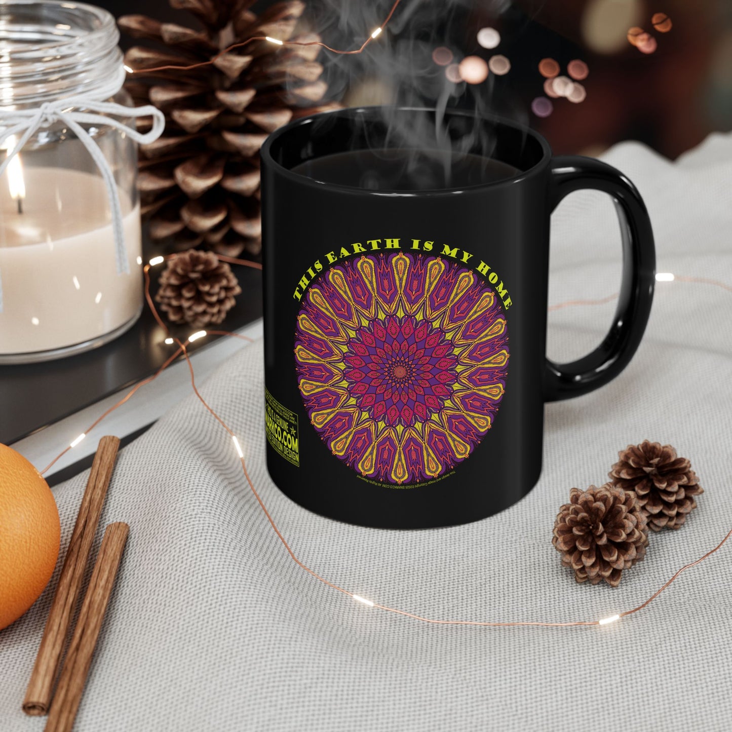 Premium Quality 'This Earth Is My Home' Black Mug | 11oz | Perfect Gift
