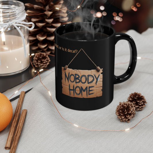 Coffee Mug with Brain Synapse and 'Nobody Home' Design